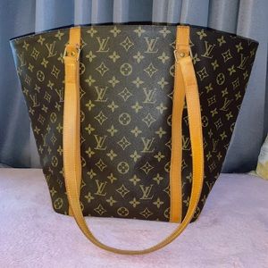 Leather /Canvas Brown Leather Tote 👜